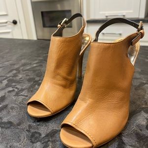 Coach leather booties with 4” heel- size 6